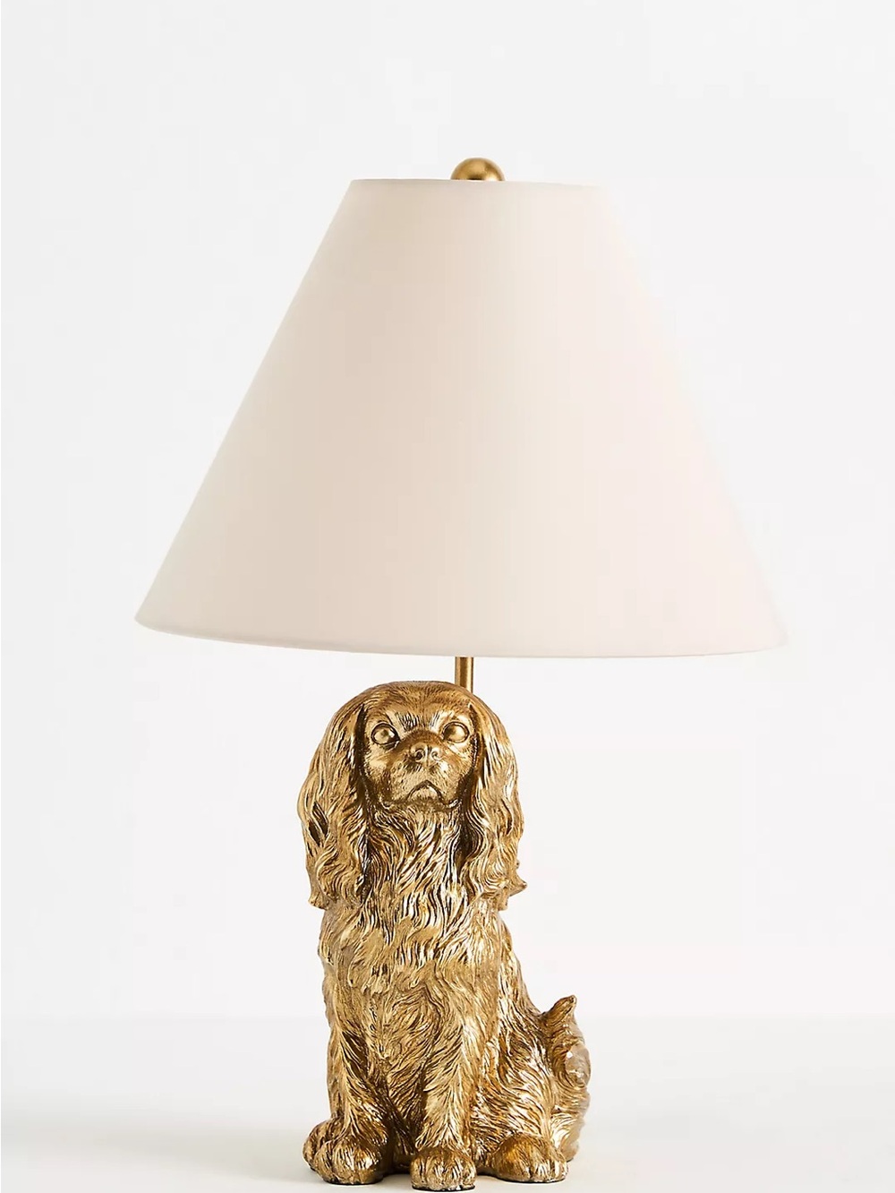 Anthropologie lamp dog King Charles Spaniel